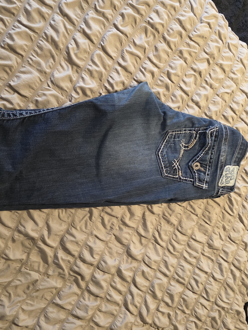 Big Star Women's Capri in Faded Blue with Embroidered Back Pocket